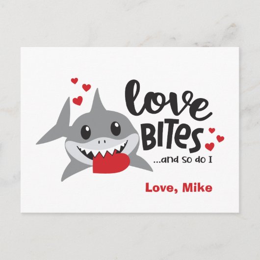 Liefde bites| Dus ik schimmel Shark Boy Valentijn Feestdagenkaart (Voorkant)