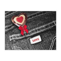 Liefde. Black Denim Pattern Valentijnsdag