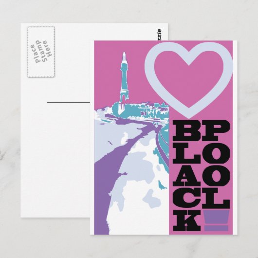 Liefde Blackpool Briefkaart (Voorkant / Achterkant)