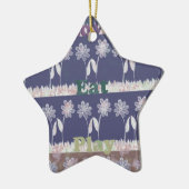 Liefde Blauw Baby shower kleuren Keramisch Ornament (Links)