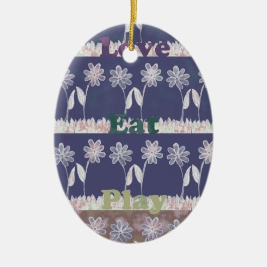 Liefde Blauw Baby shower kleuren Keramisch Ornament (Voorkant)