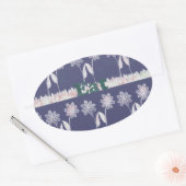 Liefde Blauw Baby shower kleuren Ovale Sticker (Envelop)