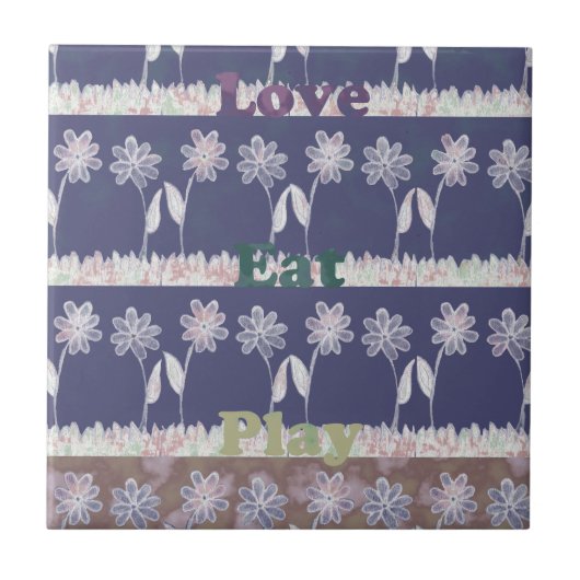 Liefde Blauw Baby shower kleuren Tegeltje (Voorkant)