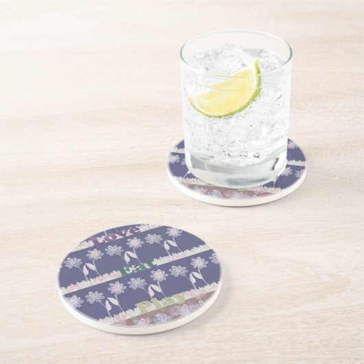 Liefde Blauw Baby shower kleuren Zandsteen Onderzetter (Zijkant)