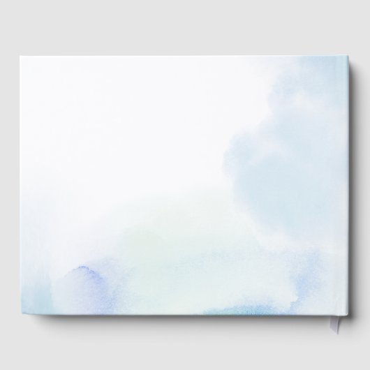 Liefde | Blauw hart en Waterverf huwelijk Gastenboek (Achterkant)