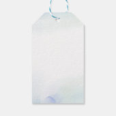 Liefde | Blauw hart en Waterverf weddenschap Cadeaulabel (Achterkant)