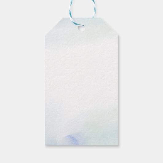 Liefde | Blauw hart en Waterverf weddenschap Cadeaulabel (Achterkant)