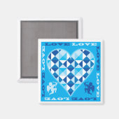 Liefde (Blauwe Diamant) Magneet (Voorkant / Achterkant)