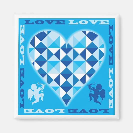 Liefde (Blauwe Diamant) Magneet (Voorkant)