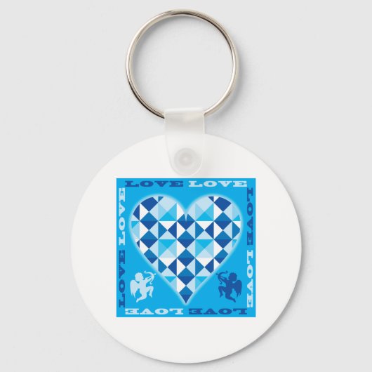 Liefde (Blauwe Diamant) Sleutelhanger (Voorkant)