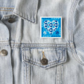 Liefde (Blauwe Diamant) Vierkante Button 5,1 Cm (In situ)