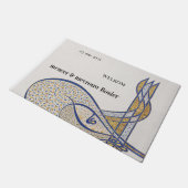 Liefde blijvend huwelijkscadeau met naam deurmat (Schuin)