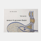 Liefde blijvend huwelijkscadeau met naam deurmat (Voorkant)