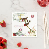 Liefde bloeiende vogels en bloemen Chinese bruilof Servetten (Insitu)