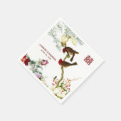 Liefde bloeiende vogels en bloemen Chinese bruilof Servetten (Hoek)