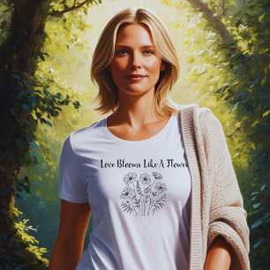 Liefde bloeit als een bloemgeloof  ontwerp Tri-Blend shirt