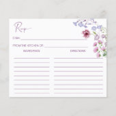 Liefde bloeit boho wildflower recept kaart (Voorkant)