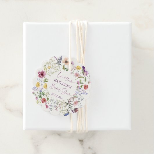 Liefde bloeit boho wildflower vrijgezellenfeest bedankjes labels (In situ)