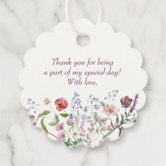 Liefde bloeit boho wildflower vrijgezellenfeest bedankjes labels (Achterkant)