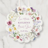 Liefde bloeit boho wildflower vrijgezellenfeest bedankjes labels (Voorkant)