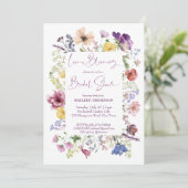 Liefde bloeit boho wildflower vrijgezellenfeest kaart (Staand voorkant)