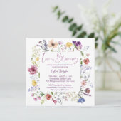 Liefde bloeit boho wildflower vrijgezellenfeest kaart (Staand voorkant)