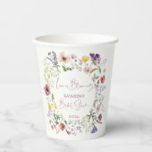Liefde bloeit boho wildflower vrijgezellenfeest papieren bekers (Voorkant)