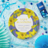 Liefde bloeit de gele lente bruiloft papieren bordje (Feest)