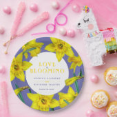 Liefde bloeit de gele lente bruiloft papieren bordje (Feest)