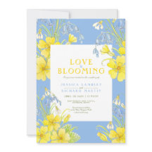 Liefde bloeit de lente bloemen blauwe bruiloft