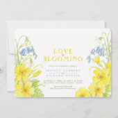 Liefde bloeit de lente waterverf bruiloft kaart (Voorkant)