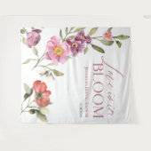 Liefde bloeit | Floral Vrijgezellenfeest achtergro Wandkleed (Voorkant (horizontaal))