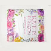 Liefde bloeit | Floral Vrijgezellenfeest achtergro Wandkleed (Voorkant (horizontaal))