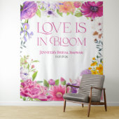 Liefde bloeit | Floral Vrijgezellenfeest achtergro Wandkleed (In situ)