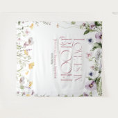 Liefde bloeit | Floral Vrijgezellenfeest achtergro Wandkleed (Voorkant (horizontaal))