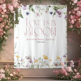 Liefde bloeit | Floral Vrijgezellenfeest achtergro Wandkleed