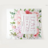 Liefde bloeit | Floral Vrijgezellenfeest achtergro Wandkleed (Voorkant (horizontaal))