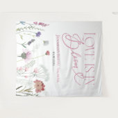 Liefde bloeit | Floral Vrijgezellenfeest achtergro Wandkleed (Voorkant (horizontaal))