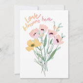 Liefde Bloeit Hier Aquarel Boeket Kaart (Voorkant)
