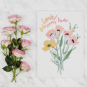Liefde Bloeit Hier Aquarel Boeket Kaart