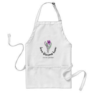 Liefde Bloeit Hier Personaliseer Naam Tuinliefhebb Standaard Schort