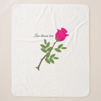 Liefde Bloeit Hier Retro Roze Roos Sherpa Deken