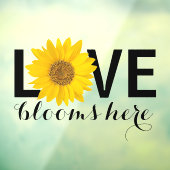 Liefde bloeit hier zonnebloem raamsticker (Vel 3)