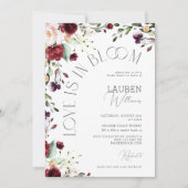 Liefde bloeit in Bourgondisch botanisch Vrijgezell Kaart (Voorkant)