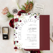 Liefde bloeit in Bourgondisch botanisch Vrijgezell Kaart