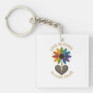 Liefde bloeit in elke kleur sleutelhanger