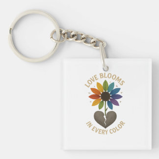 Liefde bloeit in elke kleur sleutelhanger