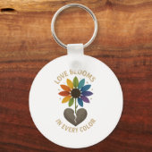 Liefde bloeit in elke kleur sleutelhanger (Voorkant)