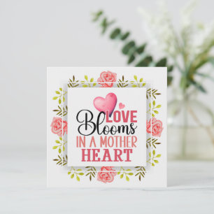 Liefde Bloeit in het Hart van een Moeder I Roze Bl Kaart