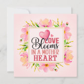 Liefde Bloeit in het Hart van een Moeder | Roze Bl Kaart (Voorkant)